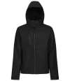 RG635 TRA701 Regatta Venturer Three Layer Hooded Soft Shell Jacket Black / Black colour image